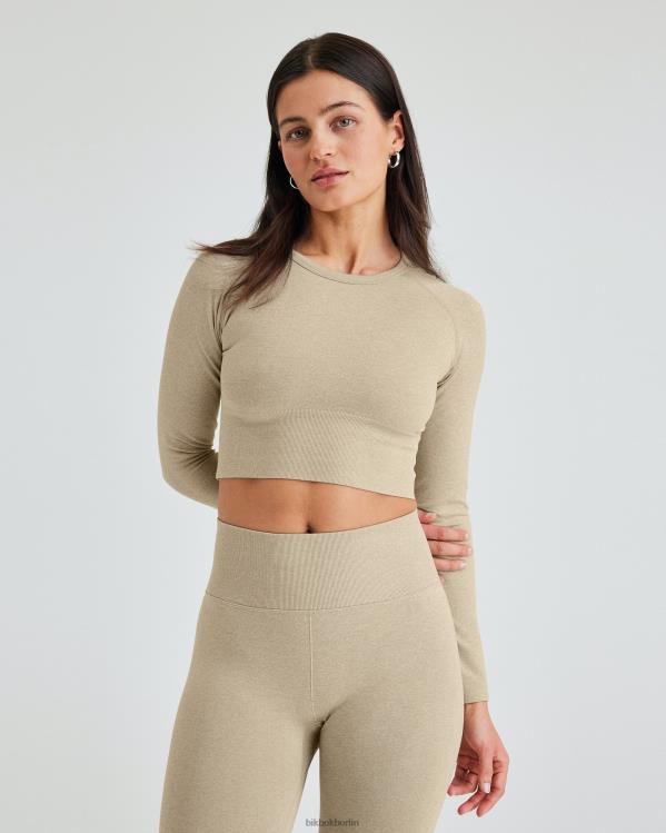 NW Basic nahtloses Langarmshirt Bik Bok Kleidung D0T2X218 Hellbraun