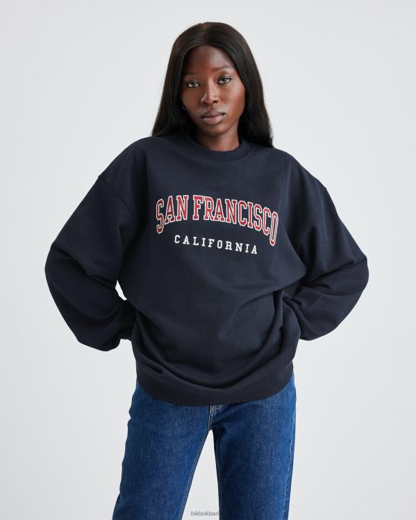 Sh übergroßer Rundhalsausschnitt Bik Bok Kleidung D0T2X100 Dunkelblau